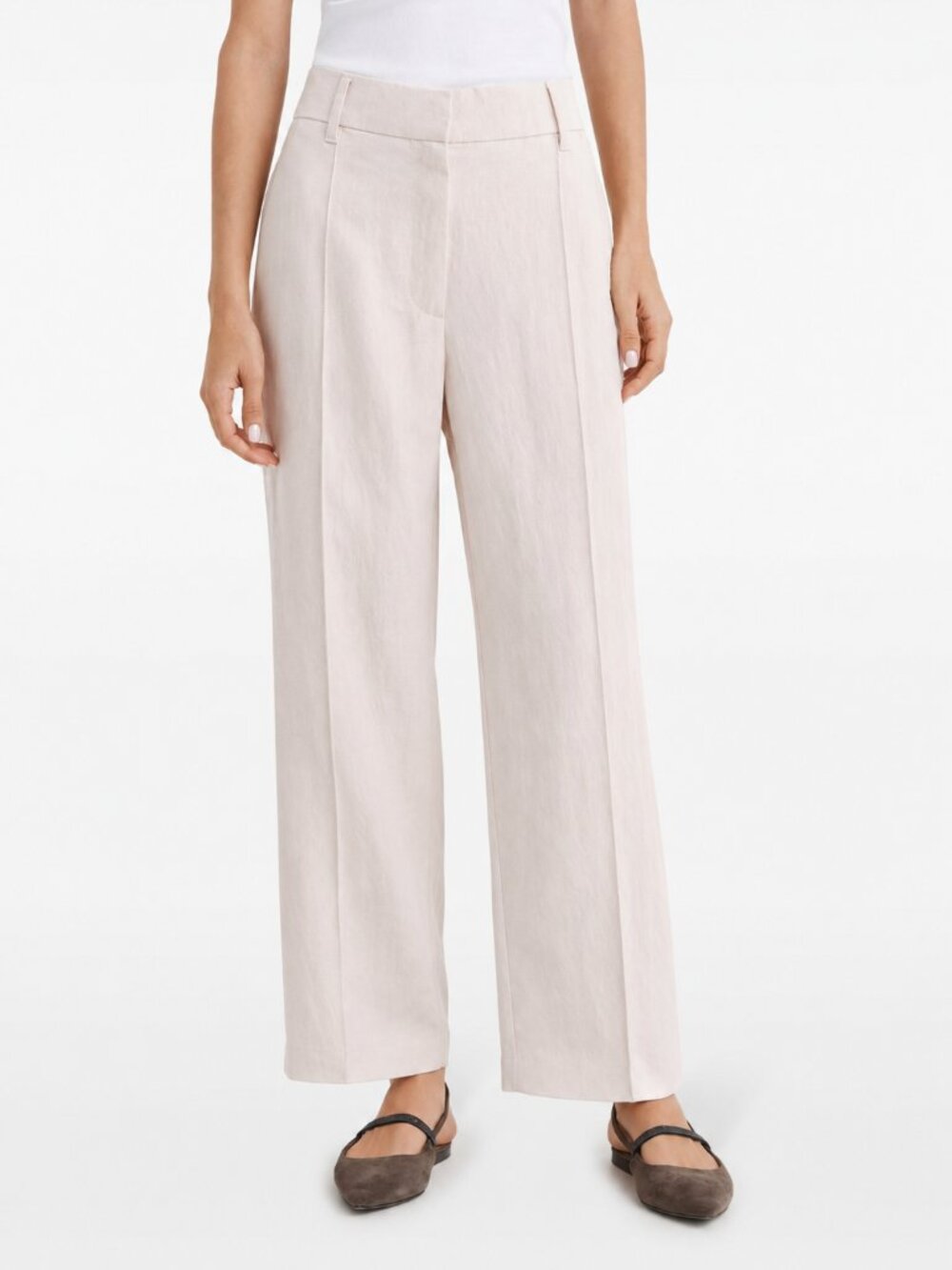 Brunello Cucinelli Monili Pants Pink Wide Leg High Rise Viscose Blend Size 12